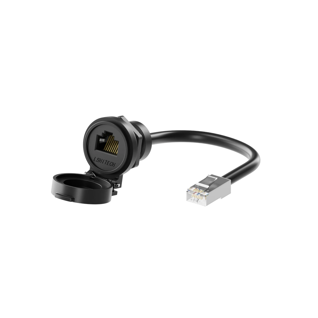 LR22 RJ45 Signal Connector 8P8C Ethernet IP65 Waterproof Retardant Terminal Network LAN CableAdapter Socket with Cap Cover