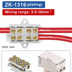 T‑Type Wire Connector ZK Terminal Splitter I-type Brass Clamp Electrical Wire Junction Box for Household Lighting Socket Wiring