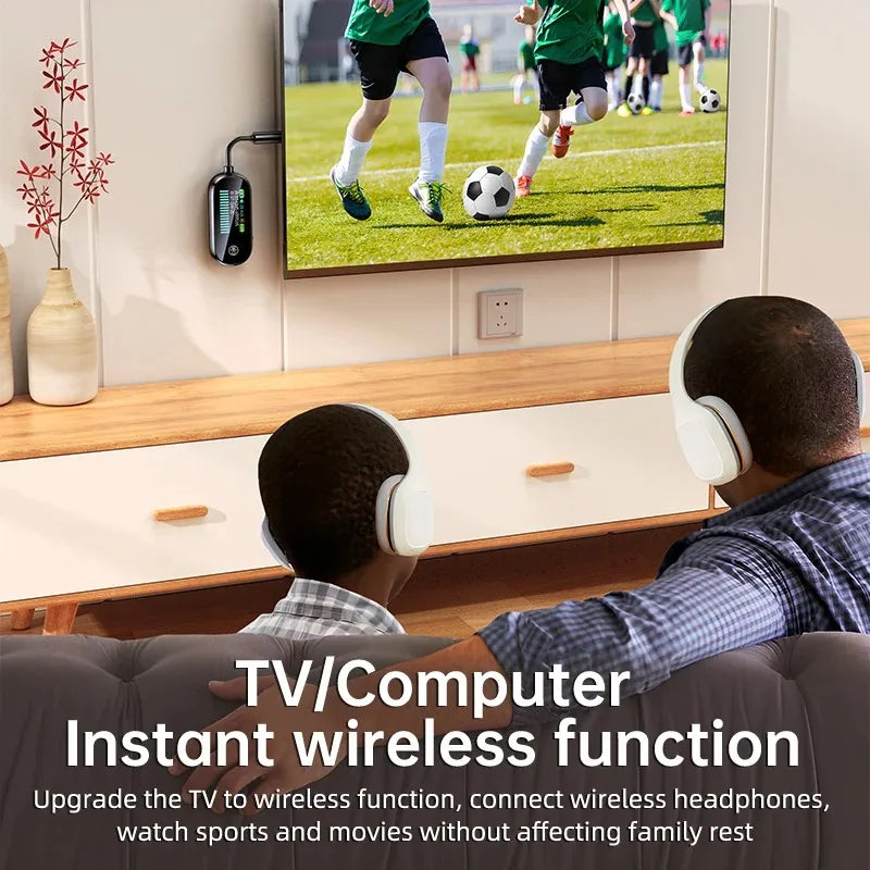 2 In 1 Bluetooth 5.4 Transmitter Receiver Stereo 3.5mm AUX Airplane Audio Wireless Adapter Mic for TV PC Headphone Car Aircraft