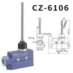 CNTD CZ‑6 Series Limit Switch CZ‑6001 CZ‑6002 CZ‑6003 CZ‑6004 CZ‑6005 Micro Travel Switch IP65 15A CE Certified Waterproof
