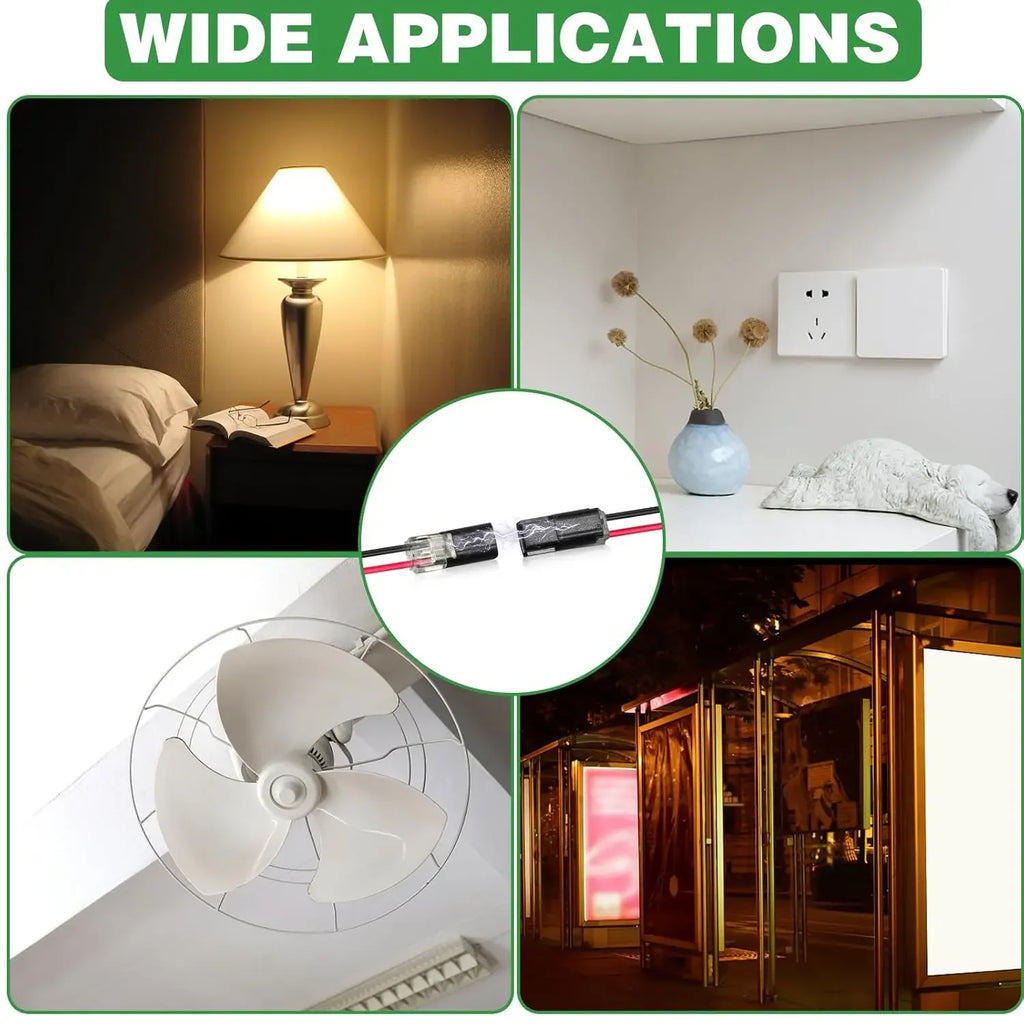 Double Wire Plug-in Connectors with Locking Buckle Car Wire 2 Way Terminal Block Waterproof Quick Connector Cable Clamps