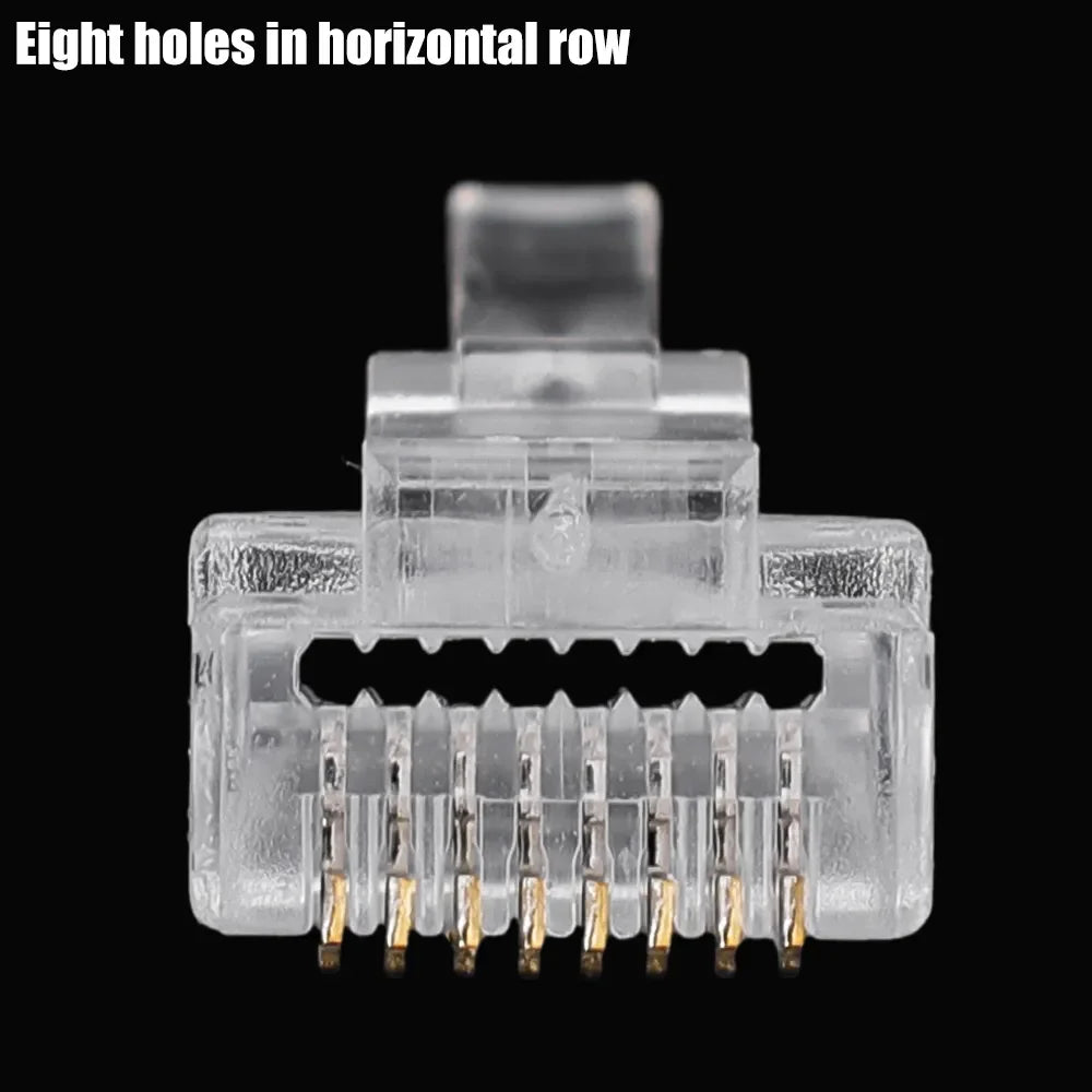 1-50pcs RJ45 Cat6 Pass Through Connector Cat 6/Cat5e RJ-45 Ends Gold Plated for Stranded UTP Network Cable Ethernet Modular Plug