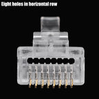 1-50pcs RJ45 Cat6 Pass Through Connector Cat 6/Cat5e RJ-45 Ends Gold Plated for Stranded UTP Network Cable Ethernet Modular Plug