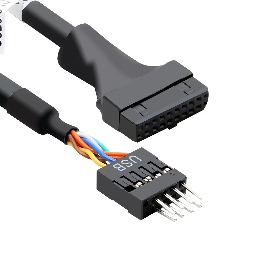 Motherboard USB 3.0 19-Pin To USB 2.0 9-Pin Adapter 9Pin to 19Pin Header 480Mbps Data Transmission Cable for Desktop Front Panel