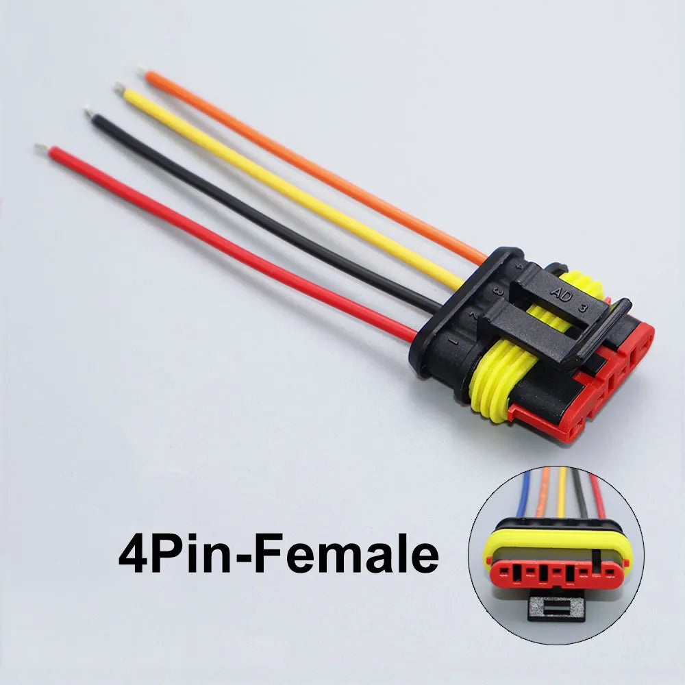 YanXi AMP 1/2/3/4/5/6 Pin Way Waterproof Electrical Auto Connector Male Female Plug with Wire Cable Harness For Car Motorcycle