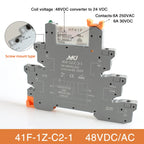 Din Rail Slim Relay Module 41F-1Z-C4-1 Integrated PCB Mount Power Relay With Relay Holder  Relay Socket 6.2mm