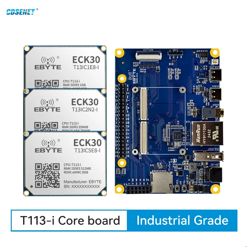 T113-i Core Board CDSENET ECK30 Linux BTB 1.2G Dual-Core ARM A7 RISC-V DSP Multi-Core Heterogeneous Low Power Industrial Grad