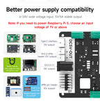 Raspberry Pi 5 Power Supply Expansion Board DIY Electronic Adapter Module for Robot Car Kit Support Various Power Input Output