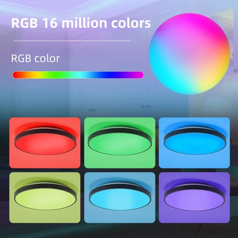 38cm RGB Smart LED Ceiling Light Dimmable Tuya APP Remote Alexa Google Voice Control Living Room Bedroom Home Decor Ceiling Lamp