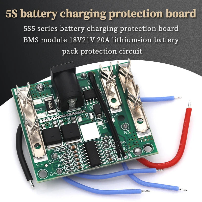 5S 18V 21V 20A Battery Charging Protection Board Li-Ion Lithium Battery Pack Protection Circuit Board BMS Module For Power Tools