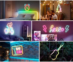 360 Glow Round RGB Neon LED Woven Strip Light 24key Bluetooth APP Remote Control 5V USB WS2812B Music Sync Waterproof Rope Decor