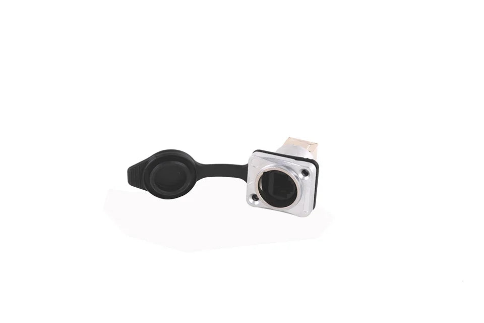 10pcs Waterproof D type RJ45 Connector Female to Female Socket Metal Shell Chassis Panel Mount Network Ethernet RJ45 Adapter