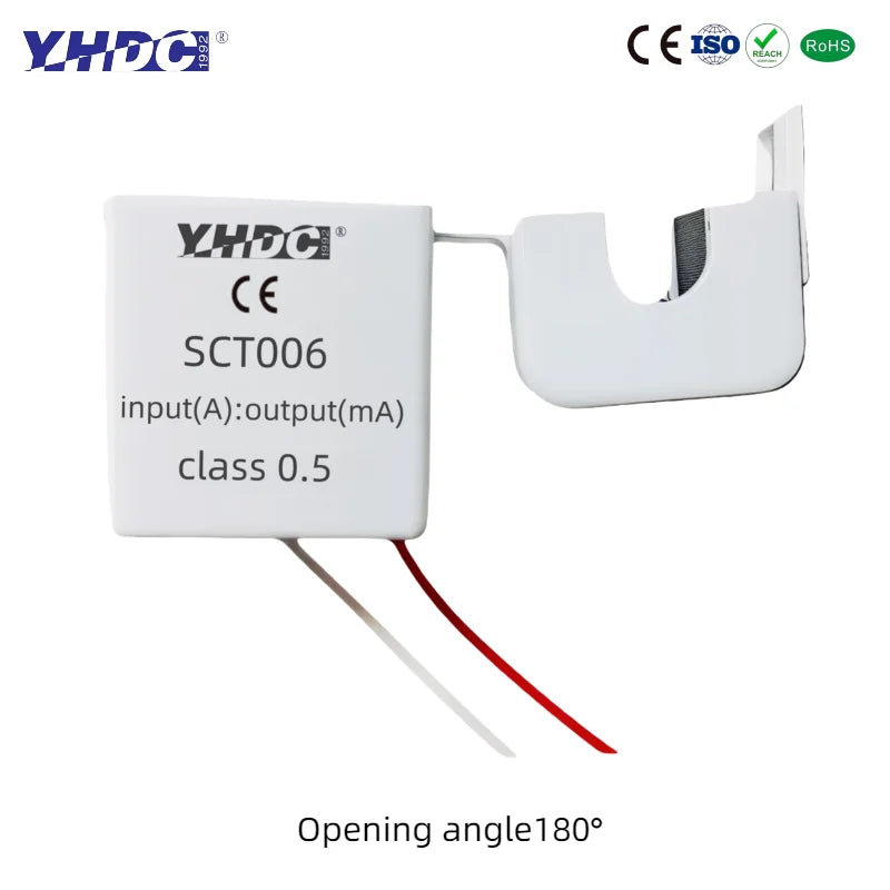 YHDC Split Core Current Transformer SCT006 Rated Input 1A/5A/10A/20A Output 1mA/2.5mA/5mA/10mA/20mA/25mA Accuracy 1%/0.5%
