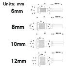 6mm 8mm 10mm 12mm LED Metal Indicator Light Signal Lamp with Wire 3V 5V 6V 12V 24V 110V 220V Red Blue Green Yellow White