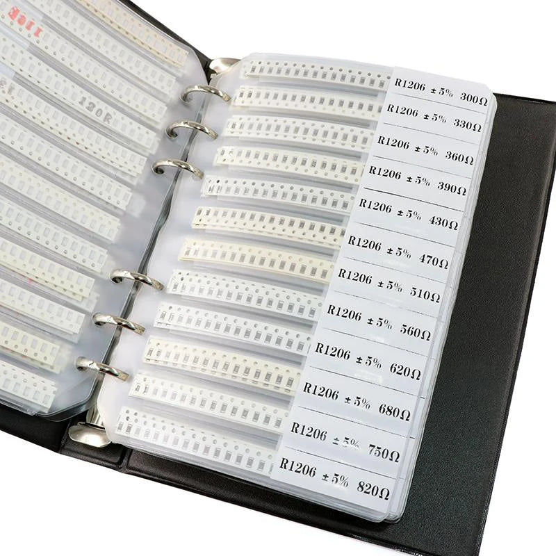 Sample Book Resistor KITs 0402 0805 0603 1206 5% SMD Book Chip Resistor Assortment Kit 170 Values x 50PCS 0R-10M