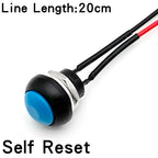 5/20PCS 12mm Momentary Push Button Switch ON OFF PBS-33B Self Reset Mini Round Switch With Wire 2Pin 1A DC12V