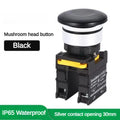Mushroom Push Button Switch Waterproof Momentary Reset Self Locking Latching 12V 24V 220V 1NO 1NC 2NO 2NC Green/Yellow/White/Red