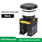 Mushroom Push Button Switch Waterproof Momentary Reset Self Locking Latching 12V 24V 220V 1NO 1NC 2NO 2NC Green/Yellow/White/Red