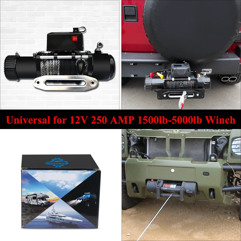 12V 250A Winch Remote Contactor Winch Control Solenoid Relay Twin Wireless Remote Kit Car Motorcycle Off Roaders Accessories
