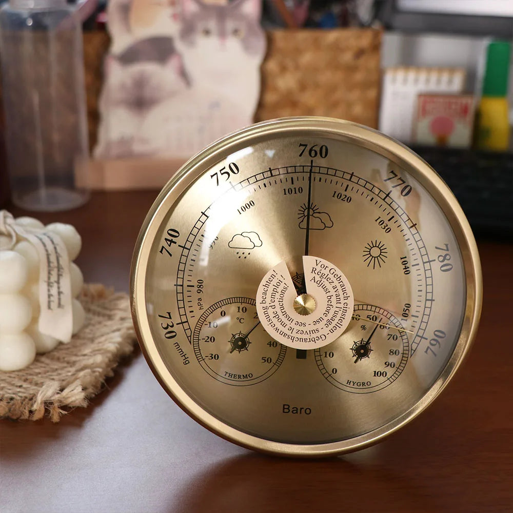 3 in 1 Barometer Thermometer Hygrometer Wall Mounted Large Display Indoor Climate Monitor Accurate Space Saving