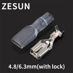 Locking plug spring terminal block 4.8/6.3Snap on self-locking insertion and extraction of cold pressed terminals 50/100 set