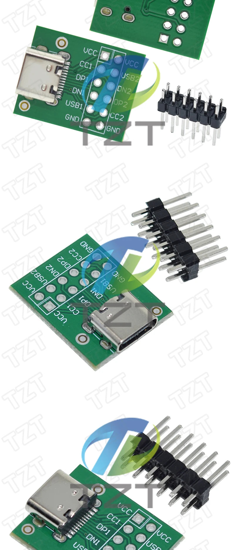 GREATZT USB TYPE-C to DIP PCB Connector Pinboard Test Board Solder Female Dip Pin Header Adapter