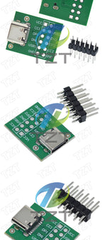 GREATZT USB TYPE-C to DIP PCB Connector Pinboard Test Board Solder Female Dip Pin Header Adapter