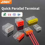 50Pcs Mini Quick Push in Connectors Hard Stainless Easy Electrical Splicing Terminal Blocks 2 3 4 5 6 8 Ports