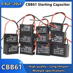 CBB61 450V Start Capacitor 1uf/1.5/1.8/2/2.5/3/4/5/6/7/8UF/10/12/15/18/20 UF Fan Ceiling Exhaust Motor Run Capacitor CBB