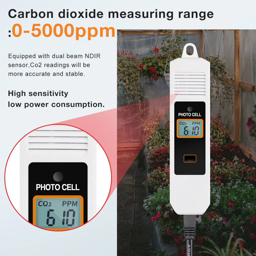 Automatic CO2 Concentration Control 0-5000ppm Carbon Dioxide Controller NDIR Sensor CO2 Detector for Greenhouse