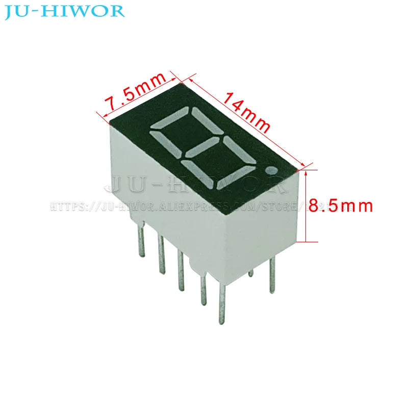 10pcs  0.36 Inch 10Pins 3161AS 3161BS 1 Bit Digit 7 Segment Red LED Digital Display Digitron Common Anode Cathode C-C C-A