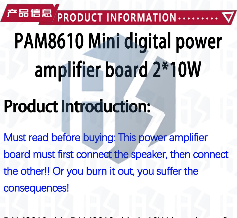 1PCS EGBO Super Slim 2 x 15W PAM8610 Class D Digital Dual Power Audio Amplifier Board 12V black