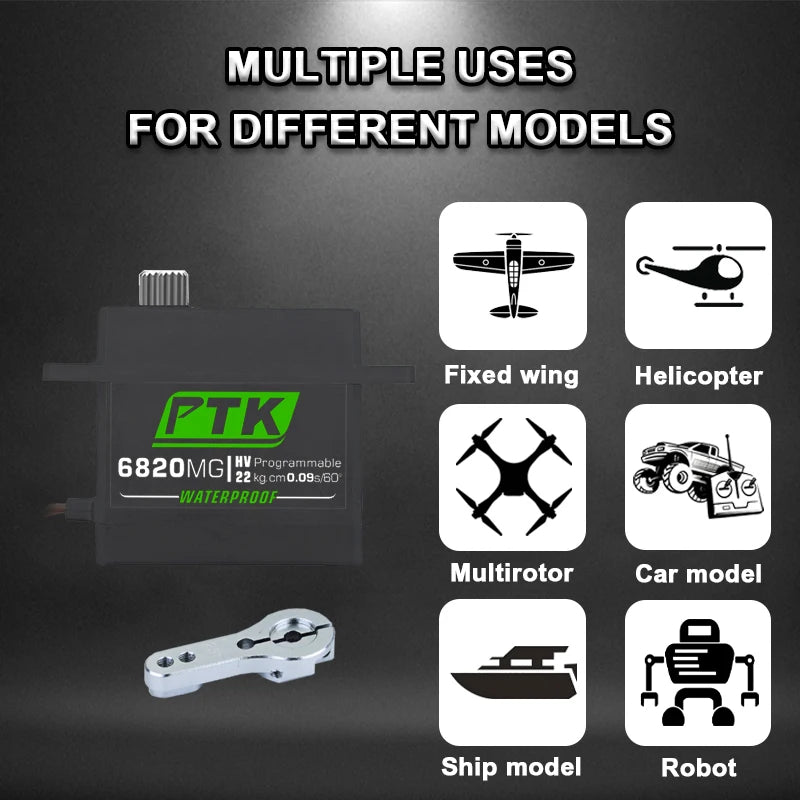 PTK servo Metal gear 20Kg 30Kg 35Kg 40Kg High speed servo Digital servo fixed wing servo 1/8 1/10 RC car programmable servo
