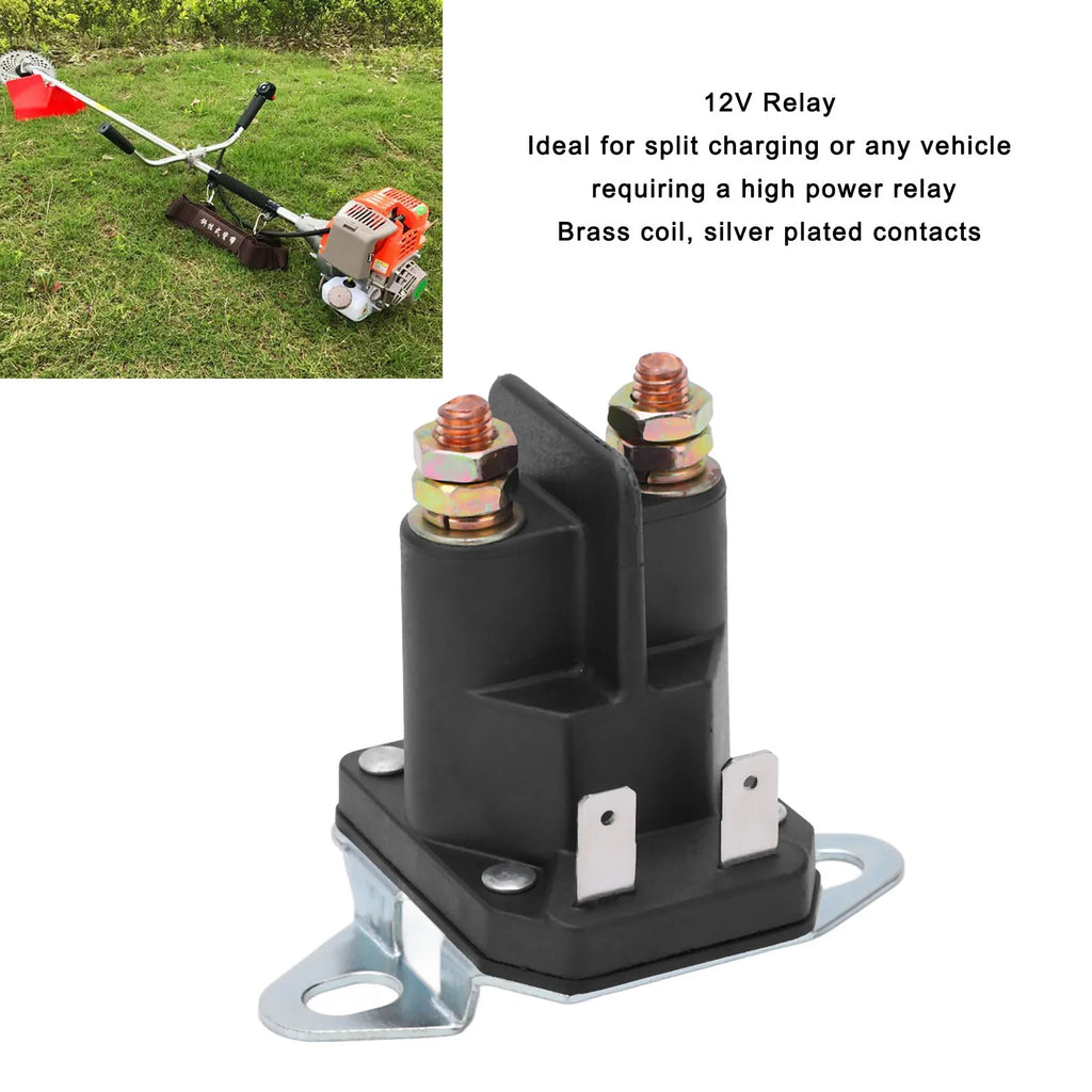 12V Starter Relay Brass Coil Silver Plated Contact Relay for Vehicle and Home Appliances Lawn Mower Relay