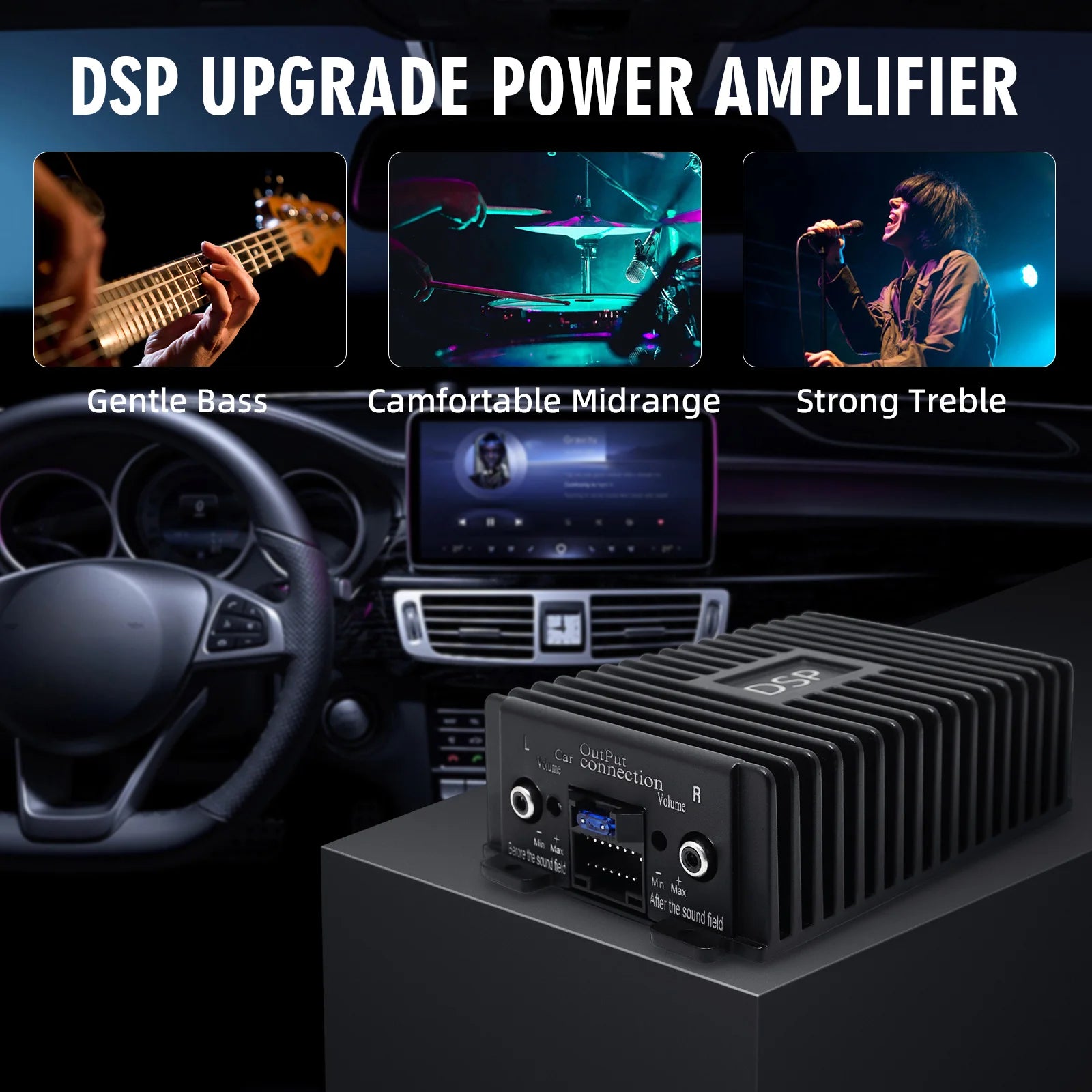 Car DSP Amplifier 4 Channels Audio Sound Processors Non Destructive Modification Sound Enhance Multimedia Radio Player Stereo