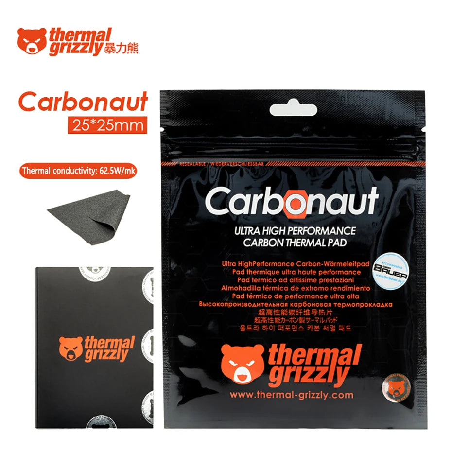 Thermal Grizzly Carbonaut Thermal Pad 62.5W/mk Reusable High Thermal Conductivity CPU/GPU Motherboard Heat Silicone Pad