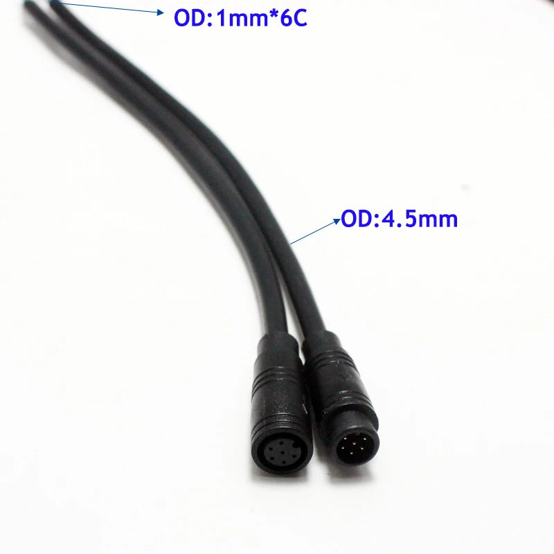 20CM M8 2 3 4 5 6 Pin Electric Bicycle Butt Plug Connector Wiring Line Scooter Brake Cable Pluger Signal Connecting Sensor