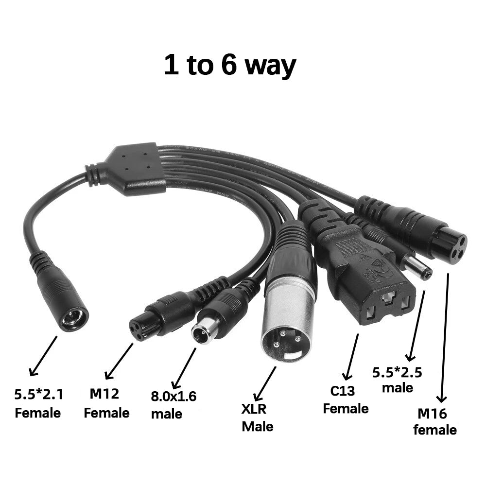 1PC DC Adapter Converter Plug 5.5mm*2.1mm Female to XLR 3Pin 5.5*2.5MM 8.0x1.6MM RCA M12 M16 IEC C13 Power Adapter Connector