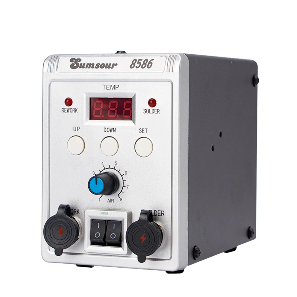 2 in 1 Soldering Station 8586  Digital Display SMD Rework Hot Air Gun Solder Iron 220V ESD Welding Desoldering Repair Tools