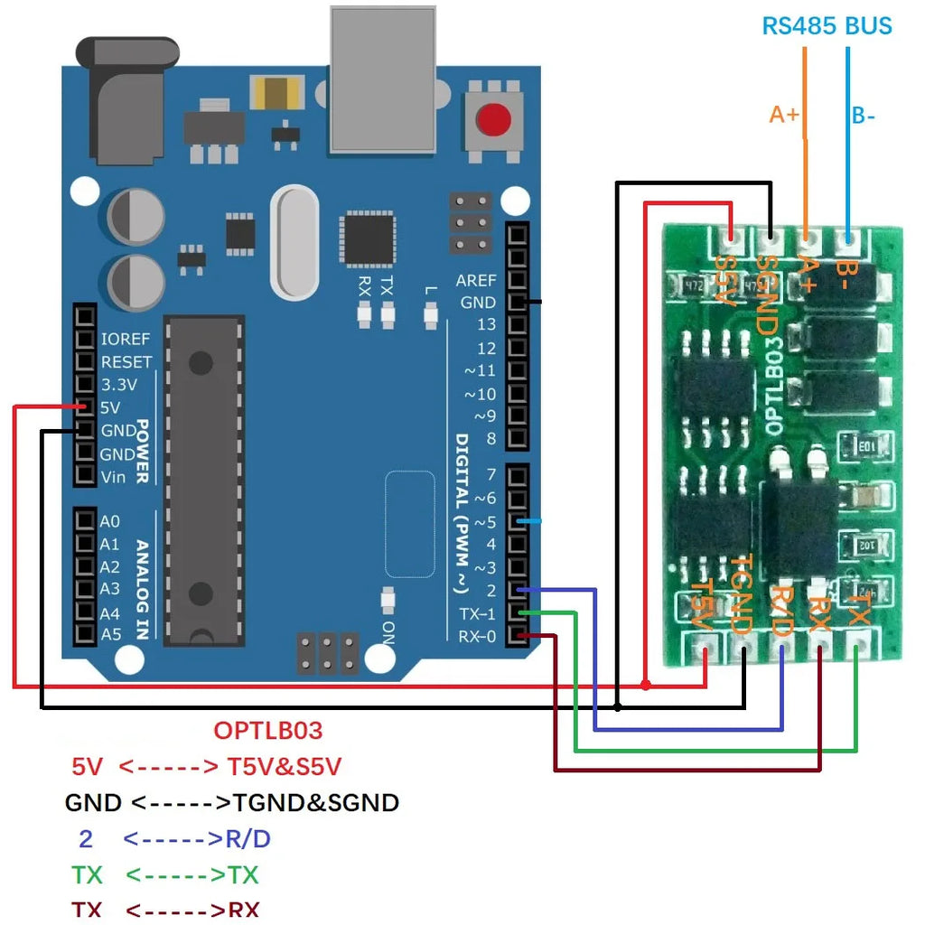 Industrial Grade UART TTL to RS485 Isolated Communication Surge Protection for Arduiuo MEGA 4 NODEMCU ESP8266