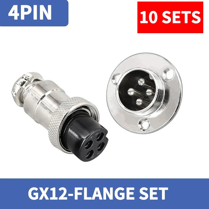 10sets Aviation Socket Plug GX12-2/3/4/5/6/7Pins 16MM Rhombus Flange Seat DF16 Series M16 Aviation Column Circular Connector