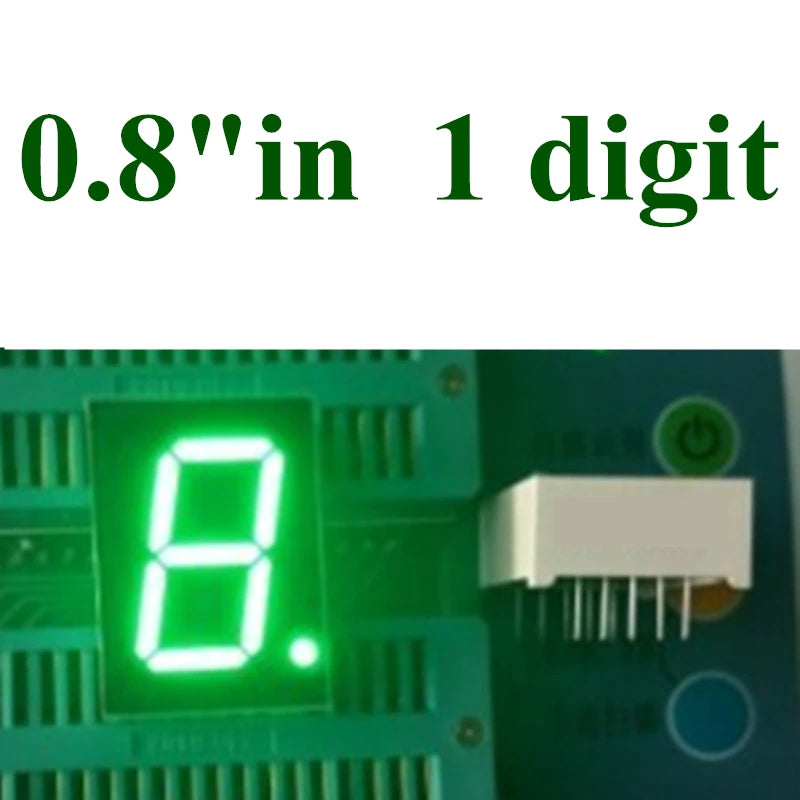 5PCS 0.8inch RED/GREEN/BLUE/WHITE 7 Segment LED Display digital display 0.8 inches 1 Bit Digital Tube cathode/anode display