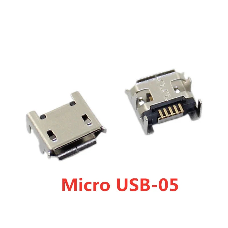 20pcs Micro USB 5 Pin SMT Socket Connector Type B Female Placement DIP SMD USB Charging Adapter Connectors Plug