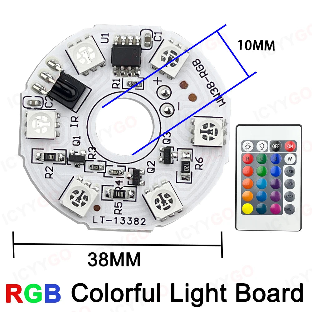 LED Light Panel 5V Color RGB Colorful Gradient Light Source Infrared 24-Key Wireless Remote Control Switch Nn/Off Control/Touch