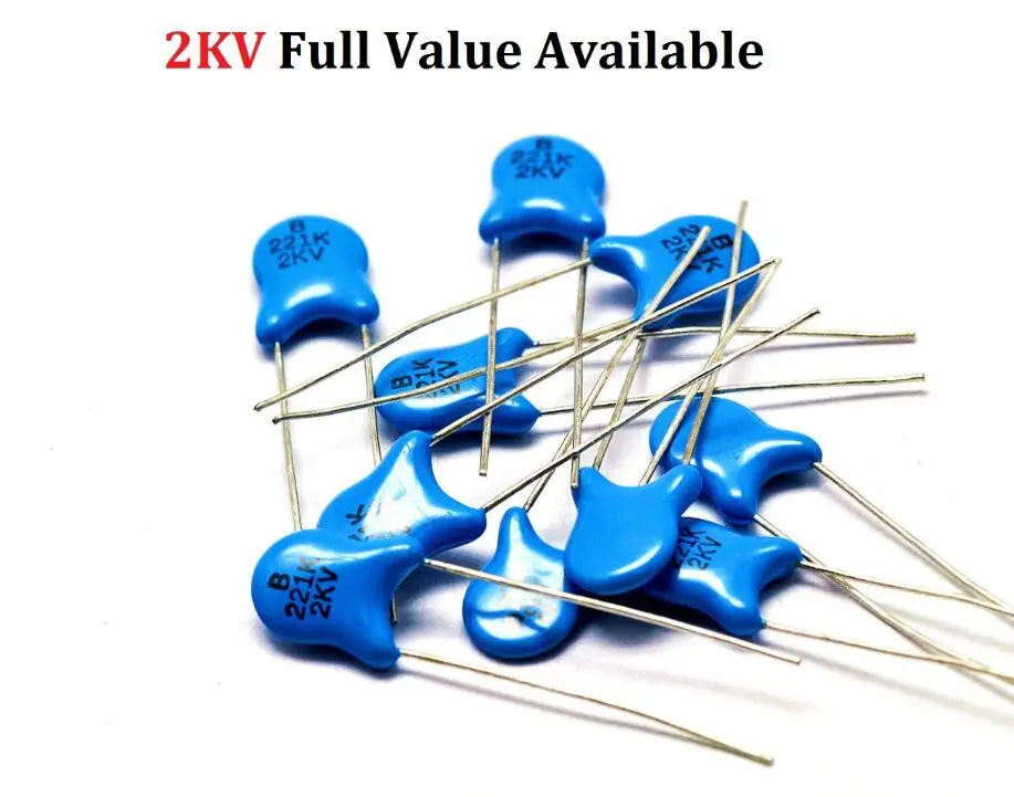 20PCS High Voltage Ceramic Capacitor 2KV 121 100PF 101/120PF 121/220PF 221/330PF 331/22PF 220/2KV151 15PF 150/ 2000V Capacitance