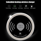QI 3 in 1 Wireless Charger Buld in With Type-C USB Ports Quick Wireless Embedded Charger for iPhone 11 13 Airpods Xiaomi