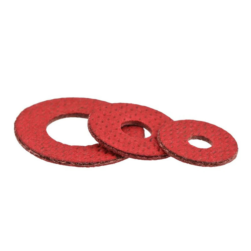 180Pcs Red Steel Paper Insulation Washers Kit, M2-M12 Mica Flat Pad Gaskets, Insulating Spacers for Electrical DIY