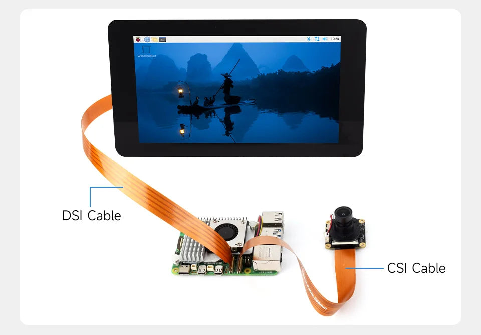 Raspberry Pi 5 CSI Camera FPC Flexible Cable 22Pin To 15Pin, Options 200/300/500mm