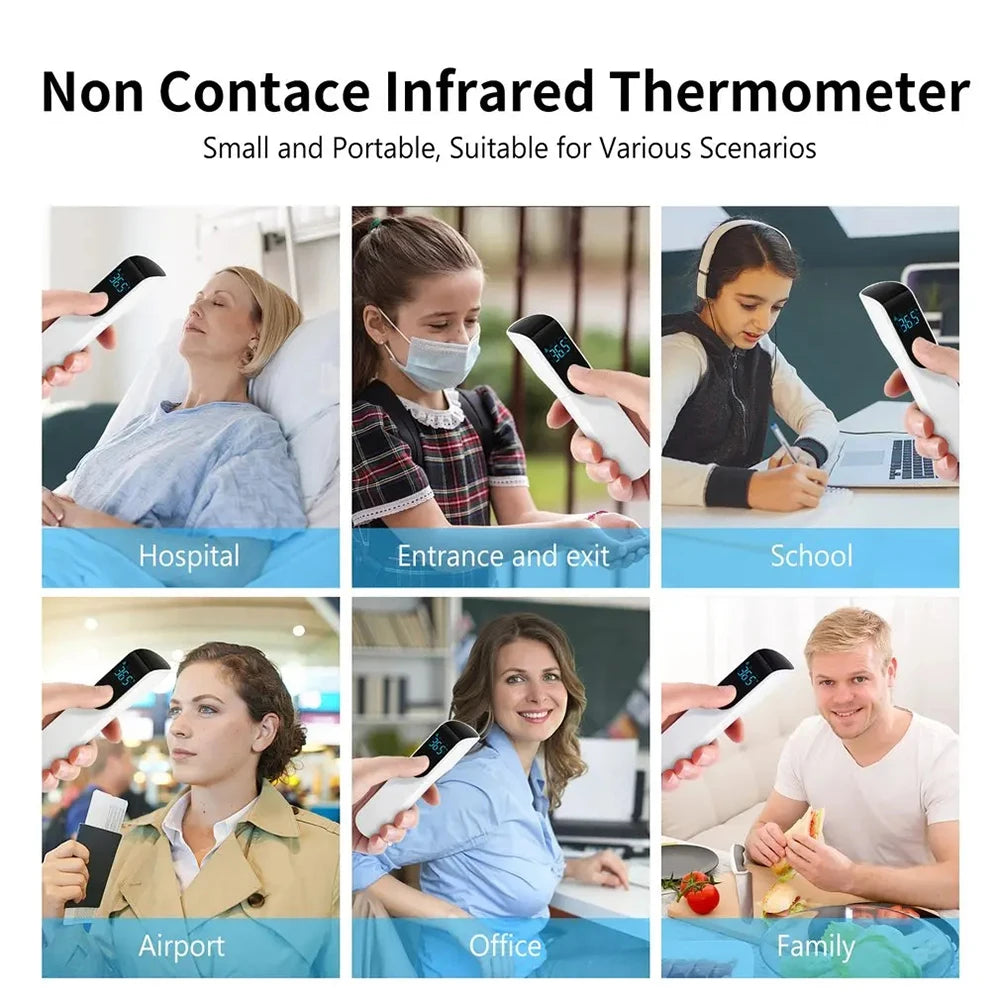 Medical Temperature Test Kit Infrared Thermometer Non-contact Forehead Thermomete or Digital Finger Blood Oxygen Oximeter LED