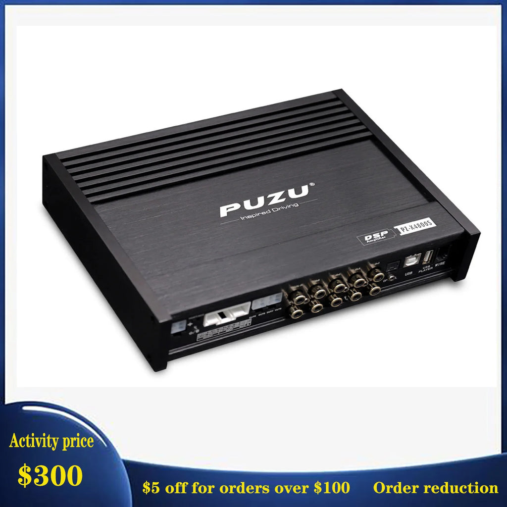 PUZU PZ-X4800S 6core 32bit 8CH With Power Car Audio DSP Digital Signal Processor Built In Amplifier 8X150W Support BT5.0 OPT